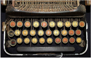 Antique mechanical typewriter